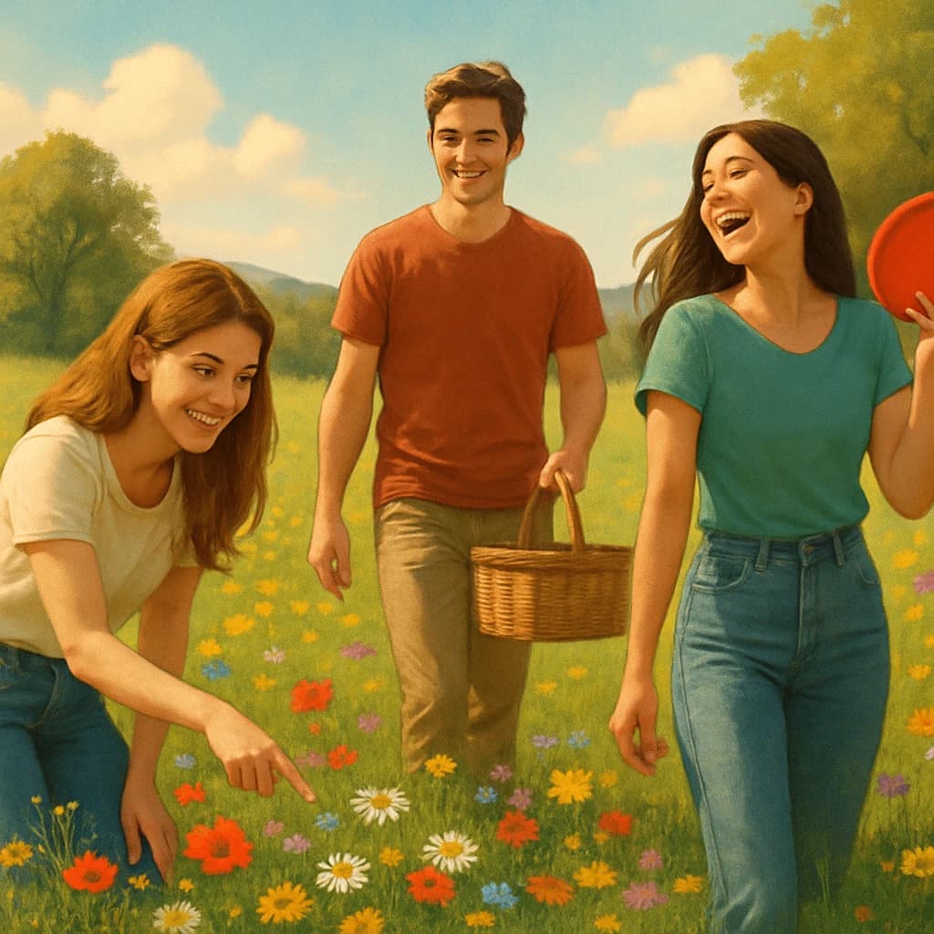Ein Picknick im Frühling