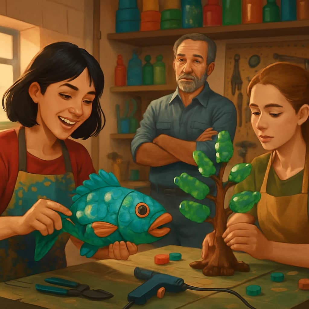 La competencia de esculturas recicladas