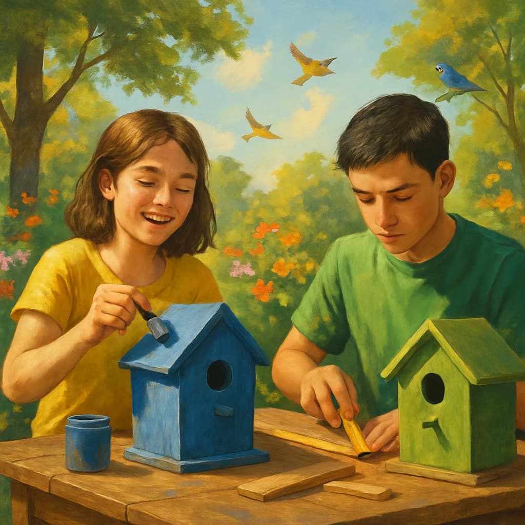 La compétition amicale pour la maison des oiseaux