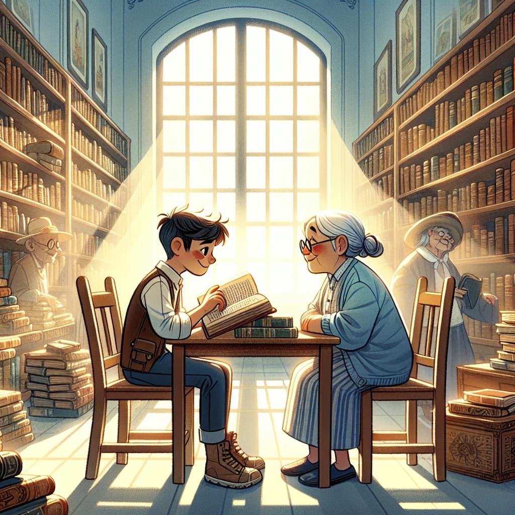 Un encuentro en la biblioteca antigua